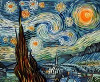 Bild von Vincent van Gogh - Sternennacht c92173 50x60cm exzellentes Ölgemälde handgemalt