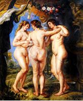 Resim Peter Paul Rubens - Die drei Grazien c92495 50x60cm exzellentes Gemälde Museumsqualität