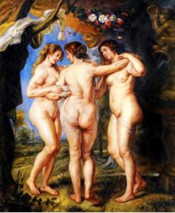 Εικόνα της Peter Paul Rubens - Die drei Grazien c92495 50x60cm exzellentes Gemälde Museumsqualität