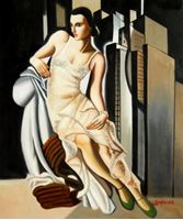 Afbeelding van Homage of T. de Lempicka - Portrait der Madame Allan Bott c92506 50x60cm Ölbild handgemalt