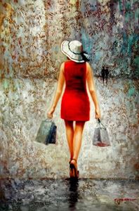 Εικόνα της Modern Art - Shopping Queen d92186 60x90cm exquisites Ölbild