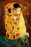 Immagine di Gustav Klimt - Der Kuss d92193 60x90cm Jugendstil Ölgemälde handgemalt