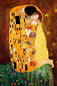 Bild von Gustav Klimt - Der Kuss d92195 60x90cm Jugendstil Ölgemälde handgemalt