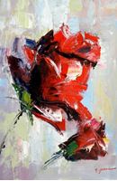 Resim Abstrakt - Roter Mohn d92201 60x90cm abstraktes Ölgemälde