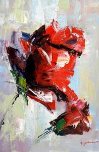 Bild von Abstrakt - Roter Mohn d92201 60x90cm abstraktes Ölgemälde