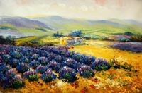 Εικόνα της Lavendelfeld in der Toskana d92204 60x90cm fantastisches Ölbild handgemalt