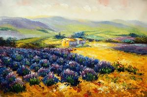 Εικόνα της Lavendelfeld in der Toskana d92204 60x90cm fantastisches Ölbild handgemalt