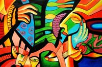 Εικόνα της Modern Art - Das Gewissen d92211 60x90cm exquisites Ölbild