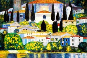 Resim Gustav Klimt - Kirche in Cassone d92220 60x90cm Ölgemälde handgemalt