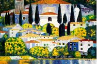 Afbeelding van Gustav Klimt - Kirche in Cassone d92221 60x90cm Ölgemälde handgemalt