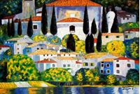 Afbeelding van Gustav Klimt - Kirche in Cassone d92222 60x90cm Ölgemälde handgemalt