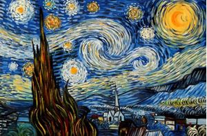 Bild von Vincent van Gogh - Sternennacht d92232 60x90cm exzellentes Ölgemälde handgemalt