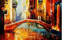 Εικόνα της Modern Art - Kanalansicht in Venedig d92234 60x90cm abstraktes Ölbild