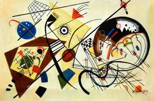 Bild von Wassily Kandinsky - Querlinie d92235 60x90cm exzellentes Ölgemälde