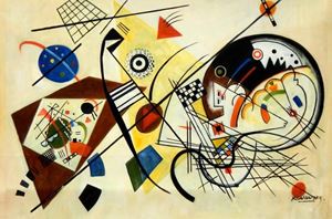 Afbeelding van Wassily Kandinsky - Querlinie d92287 60x90cm exzellentes Ölgemälde