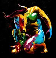 Εικόνα της Modern Art - Der Minotaurus e92472 60x60cm fantastisches Ölgemälde