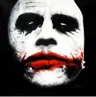 Afbeelding van Homage of the Dark Knight - The Joker Heath Ledger e92521 60x60cm exquisites Ölgemälde