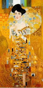 Afbeelding van Gustav Klimt - Adele Bloch Bauer I f92304 60x120cm exzellentes Ölbild handgemalt
