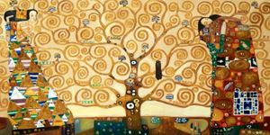 Resim Gustav Klimt - Der Lebensbaum f92308 60x120cm Jugendstil Ölgemälde handgemalt