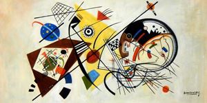 Resim Wassily Kandinsky - Querlinie f92311 60x120cm exzellentes Ölgemälde