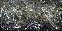 Afbeelding van Autumn Rhythm Homage of Pollock f92316 60x120cm abstraktes Ölgemälde handgemalt