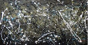 Afbeelding van Autumn Rhythm Homage of Pollock f92316 60x120cm abstraktes Ölgemälde handgemalt