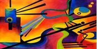 Bild von Wassily Kandinsky - Freudsche Fehlleistung f92317 60x120cm abstraktes Ölgemälde