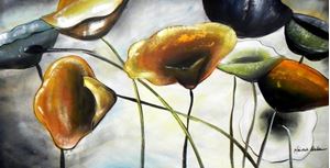 Εικόνα της Abstrakt Modern Art - Der Blumentanz f92320 60x120cm Ölgemälde handgemalt