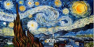 Bild von Vincent van Gogh - Sternennacht f92321 60x120cm exzellentes Ölgemälde handgemalt