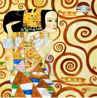 Resim Gustav Klimt - Die Erwartung g92322 80x80cm exquisites Ölgemälde