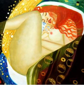 Afbeelding van Gustav Klimt - Danae g92325 80x80cm exquisites Ölgemälde