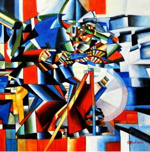 Picture of Kazimir Malevich - Messerschleifer g92332 80x80cm Ölgemälde handgemalt