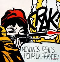 Afbeelding van Homage to Roy Lichtenstein - Pop Art under attack g92341 80x80cm exquisites Ölbild handgemalt