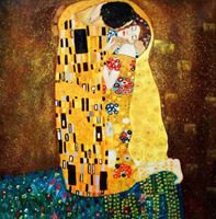 Resim Gustav Klimt - Der Kuss g92348 80x80cm Jugendstil Ölgemälde handgemalt