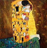 Resim Gustav Klimt - Der Kuss g92349 80x80cm Jugendstil Ölgemälde handgemalt