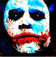 Afbeelding van Homage of the Dark Knight - The Joker Heath Ledger g92362 80x80cm exquisites Ölgemälde