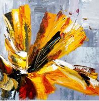 Picture of Abstract - yellow orchid g92365 80x80cm Ölgemälde handgemalt