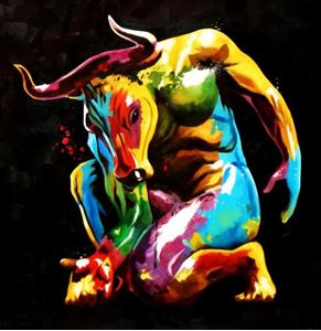 Εικόνα της Modern Art - Der Minotaurus g92475 80x80cm fantastisches Ölgemälde