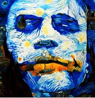 Resim Van Gogh meets the Joker mix g92478 80x80cm fantastisches Ölbild