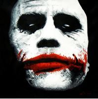 Afbeelding van Homage of the Dark Knight - The Joker Heath Ledger g92525 80x80cm exquisites Ölgemälde