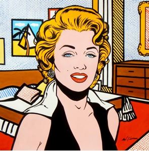 Εικόνα της Homage to Roy Lichtenstein - Marilyn Monroe g92530 80x80cm modernes Ölbild