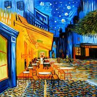 Picture of Vincent van Gogh - Nachtcafe h92369 90x90cm exzellentes Ölgemälde handgemalt