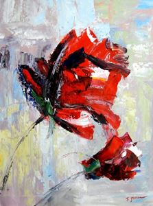 Εικόνα της Abstrakt - Roter Mohn i92371 80x110cm abstraktes Ölgemälde