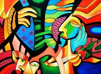 Εικόνα της Modern Art - Das Gewissen i92379 80x110cm exquisites Ölbild