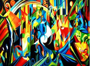 Afbeelding van Franz Marc - Tierabstraktion special edition i92381 80x110cm Ölbild handgemalt