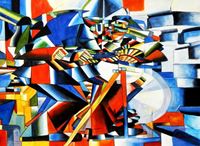 Afbeelding van Kazimir Malevich - Messerschleifer i92384 80x110cm Ölgemälde handgemalt