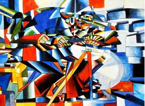 Afbeelding van Kazimir Malevich - Messerschleifer i92384 80x110cm Ölgemälde handgemalt
