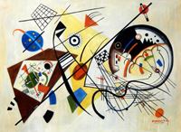 Bild von Wassily Kandinsky - Querlinie i92385 80x110cm exzellentes Ölgemälde