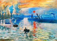 Immagine di Claude Monet - Sonnenaufgang i92387 80x110cm Ölgemälde handgemalt