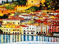 Afbeelding van Gustav Klimt - Malcesine am Gardasee i92483 80x110cm Ölbild handgemalt
